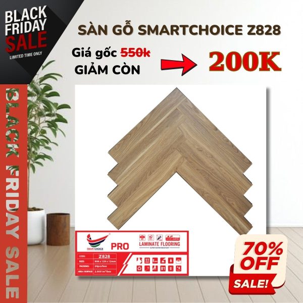 Sàn Gỗ Xương Cá Smartchoice PRO 12mm Z828 Khuyến Mãi