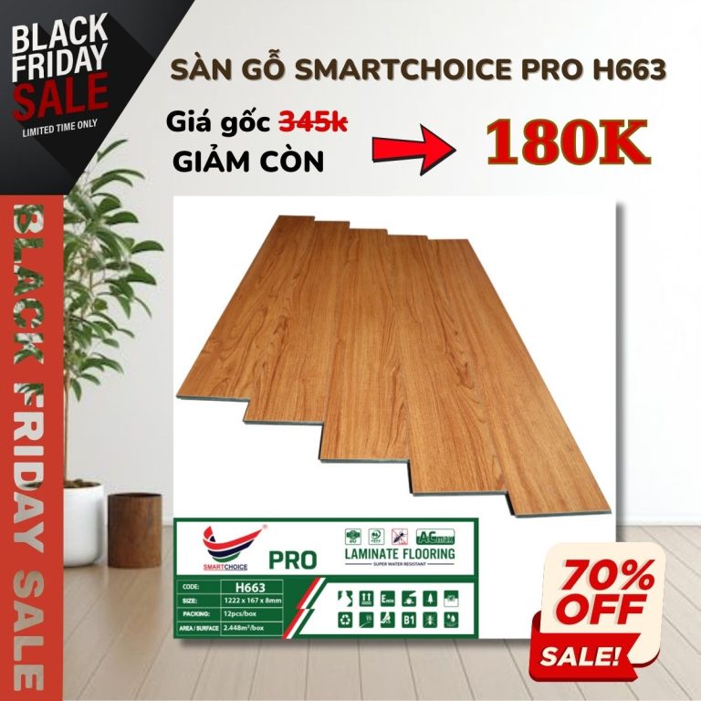 Sàn Gỗ Cốt Xanh Smartchoice PRO 8mm H663 Khuyến Mãi