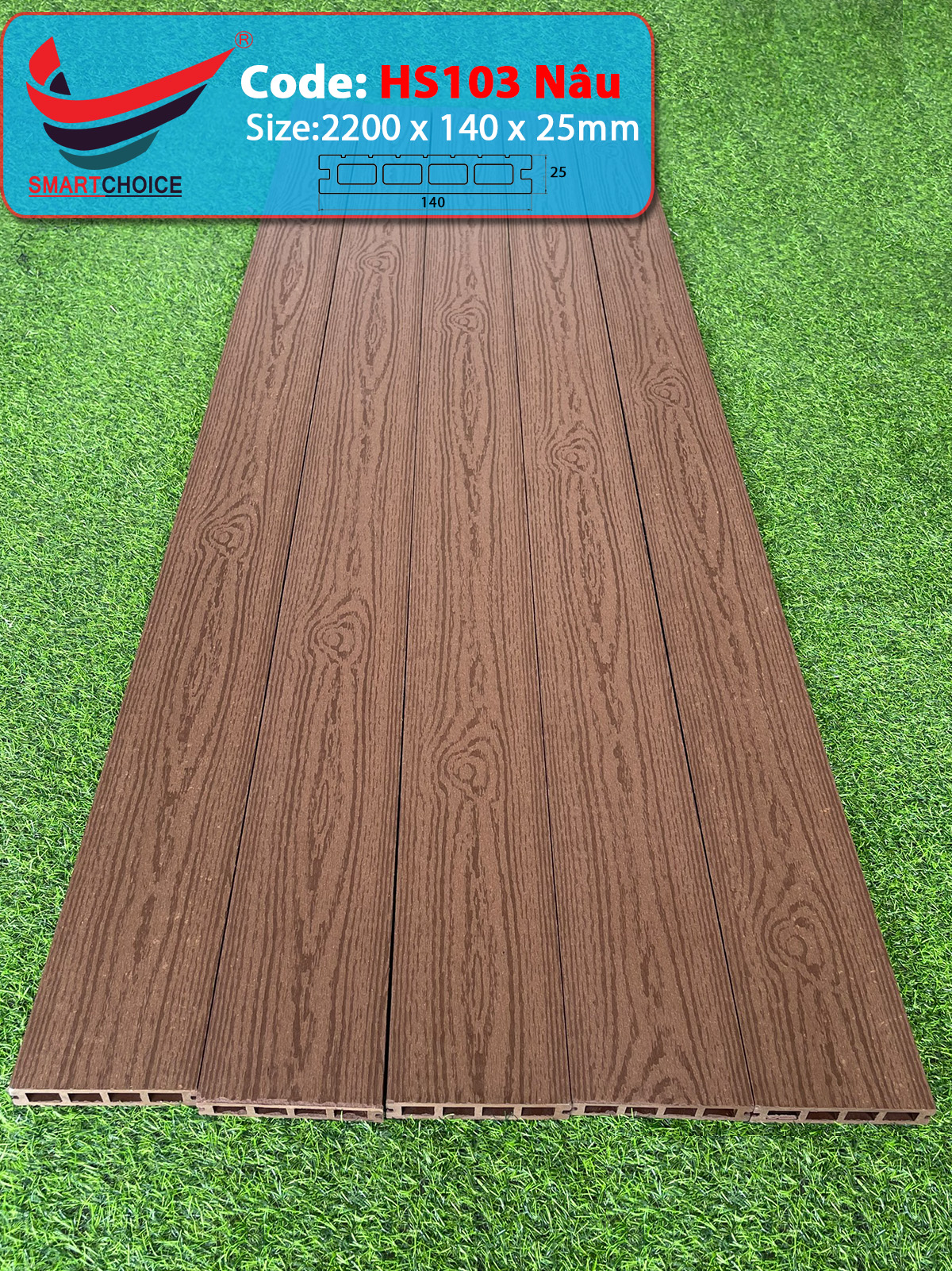 Sàn Gỗ Ngoài Trời HS103 Nâu - Ảnh 2