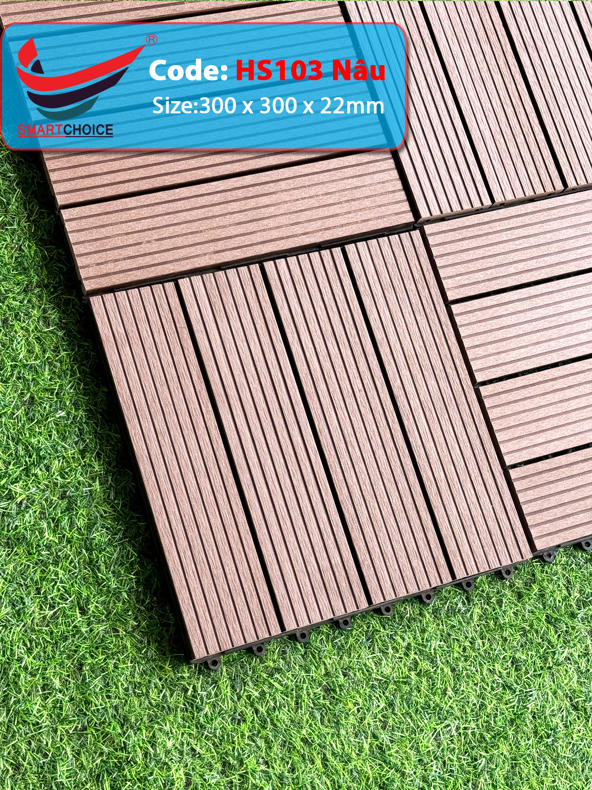 Vĩ Gỗ Ngoài Trời HS103 Nâu - Ảnh 2